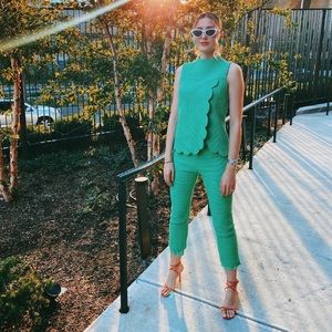 Vintage lime green two piece outfit
